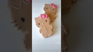 hello kitty gingerbread sugar cookies🎅🏼✨🎄 sugarglasscookie christmascookies smallbusiness [upl. by Job571]