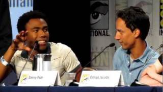 Donald Glover and Danny Pudi do the Troy and Abed Handshake [upl. by Atsylak32]