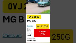 MG B GT 1969 mg mgbgt mgbgt1969 untaxedcar classiccar vehiclecheck 1969 dashcam vehicletax [upl. by Magdala999]