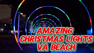 Virginia Beach Boardwalk Christmas Lights 2024 [upl. by Eicyac610]