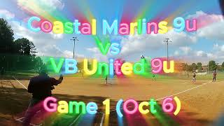 VB United 9U vs Coastal Marlins 9U Game 1 Oct 6 2024 [upl. by Neeuq]