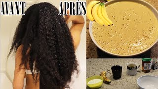 Recette naturel maison à la banane pour cheveux secs et cassants [upl. by Andrey]