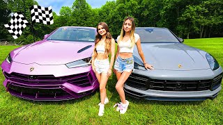 OUR GIRLFRIENDS RACED Lamborghini Urus vs Porsche Cayenne Turbo GT [upl. by Dyraj]