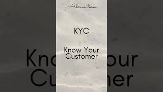 KYC Know Your Customer [upl. by Russel964]