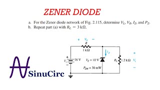 BOYLESTAD EXAMPLE 226  ZENER DIODE MATH [upl. by Scevo]