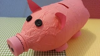 TUTORIAL SALVADANAIO con una BOTTIGLIA di plastica rIcIcLoDiY [upl. by Maxwell712]