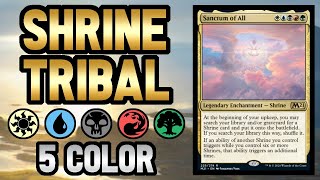 🌈 5 COLOR SHRINE TRIBAL 🌈 4 New M21 Shrines 【 MTG Modern Gameplay 】 [upl. by Ahsinrev]