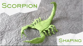 Origami Scorpion by Robert J Lang TUTORIAL Shaping [upl. by Hanako143]