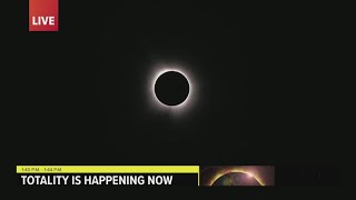 WATCH Total solar eclipse happens in Texas [upl. by Alor678]