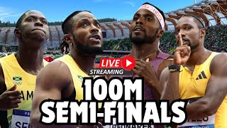 100M SEMIFINALS LIVE Paris 2024 Olympics Watchalong [upl. by Tatman]