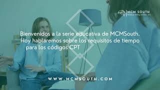 Tiempo para los códigos CPT en salud conductual Por MCM SOUTH [upl. by Adnawak]