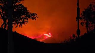 Intense Footage MountainFire Turns Santa Paula Horizon Bright Orange [upl. by Oznerol]