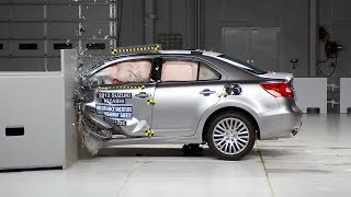 2012 Suzuki Kizashi driverside small overlap IIHS crash test [upl. by Papotto517]