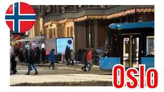 Trikken i Oslo The Oslo tram Video 21 12 2023 5 07 07 PM [upl. by Emmer246]