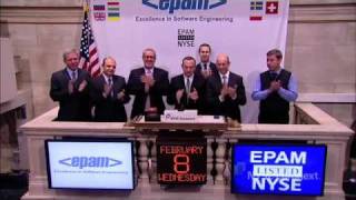 EPAM Systems celebrates IPO and rings the NYSE Opening Bell [upl. by Neerehs]