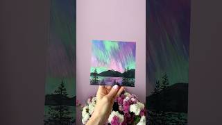 ✨Моє ПІВНІЧНЕ Сяйво у Канаді 2024 acrylicpainting northernlights aurora paintingdrawing [upl. by Steinman]