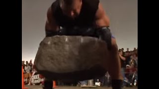 Derek Poundstone Lifts the Louis Cyr Stone 530 pounds [upl. by Terag]