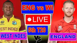 🔴 Live  Wi vs Eng 5th T20 Live  West Indies vs England 5th T20 Live Score amp Commentary  Eng vs Wi [upl. by Assillem169]