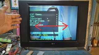 LG 29 inch CRT TV HORIZONTAL PICTURES LENGTH PROBLEM REPAIR AND SOLUTION [upl. by Arayk]