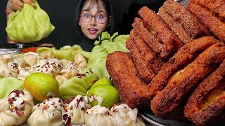 Eating Kurkure Bread Sandwich Gandharaj Potli Momo  Big Bites  Asmr Eating  Mukbang  Momo asmr [upl. by Pietje]