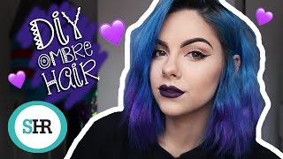 How To DIY OMBRE HAIR in Blue amp Purple [upl. by Nagle]