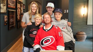 Eric Staal Jersey Retirement Surprise [upl. by Breed]