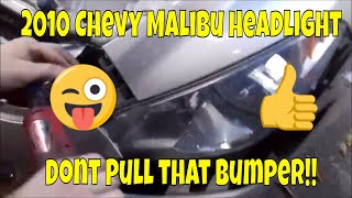 2010 Chevy Malibu headlight bulb replacement dont remove your entire bumper [upl. by Merrell906]