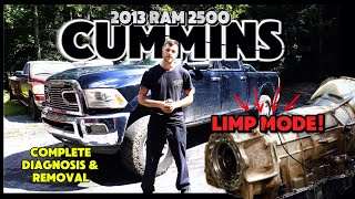 2013 2500 RAM CUMMINS  COMPLETE DIAGNOSIS amp TRANSMISSION REMOVAL  STUCK IN LIMP MODE [upl. by Toole]