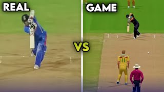 Sachin Tendulkar Straight drive comparison Real vs Rc24 🥶  Real vs Rc24 shot comparison🔥 [upl. by Francyne]