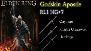 Godskin Apostle vs Claymore  Knights Greatsword  Flamberge RL1 NG7 [upl. by Nylleoj605]