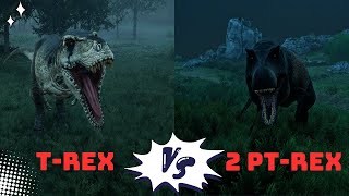 Path of Titans Trex OG vs 2 PT rex [upl. by Klecka]