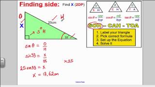 Trigonometry SOHCAHTOA GCSE Higher Maths [upl. by Naginarb]