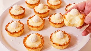 Coconut tartlets  No flour Dessert  Tart recipe [upl. by Triplett]