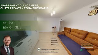 Ap cu 2 camere mobilat si utilat curte privata zona Broscarie [upl. by Arahd]