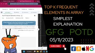 Top K Frequent Elements in Array  gfg potd today  POTD  GFG Problem of the Day  C CodeThurst [upl. by Hesoj]