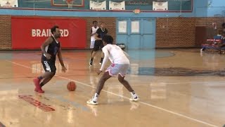 Chattanooga first responders take on Brainerd High School in charity basketball game [upl. by Atiuqaj]