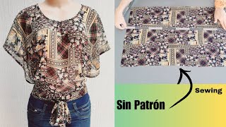 Blusa Sin Patrón Fácil de Cortar y Coser [upl. by Llerahc]