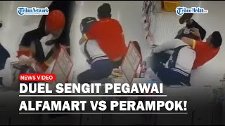 Duel Sengit Pegawai Alfamart vs Perampok Piting Kepala Maling Gagalkan Aksi Pencurian [upl. by Ahsenot]