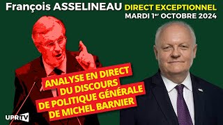 François Asselineau analyse en direct le discours de politique générale de Michel Barnier [upl. by Virgy]