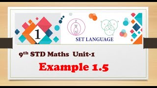 9th STD MATHS UNIT1EXAMPLE 15 SET LANGUAGE Tamil amp English MediumShanthiMathsr2t [upl. by Ahtiekahs]