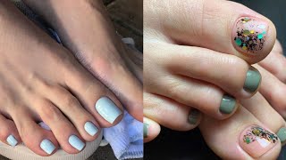 Ultimately shiny fun to do toe nails art 🎨 for women to look pretty Soft pedicure colors of 2024 [upl. by Vogeley335]