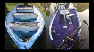 14 FT Utility to Tiny Bass Boat  Full Build Timelapse  Start to Finish [upl. by Trebleht]