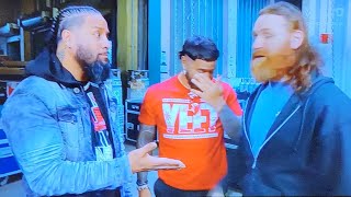 Sami Zayn and The Usos backstage REACTION VIDEO 111124 [upl. by Amari]