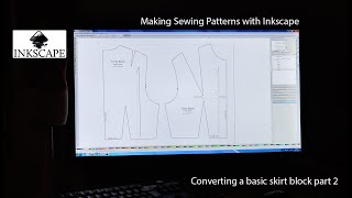 Making sewing patterns with Inkscape  Adapting a skirt block part 2 [upl. by Marler]