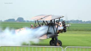 Oostwold Airshow Arrival Boeing Stearman Flying Circus old crow the storyteller Saturday 2017 [upl. by Aneetsirhc]