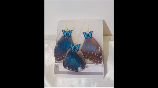 Blue Morpho Butterfly Wing Jewelry Set💙🦋 [upl. by Acimat655]