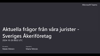 Aktuella frågor från våra jurister Sveriges Åkeriföretag 20241029 [upl. by Rosita]