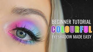 Colourful Eyeshadow Tutorial for Beginners  Jawbreaker Palette [upl. by Jamnes892]