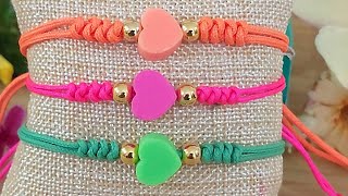 PULSERAS DE HILO REGALO AMISTAD  PAREJAS  FACILES DE HACER BRACELETS [upl. by Onaled]