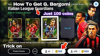 100 Working Trick To Get 102 Rated Epic G Bergomi in efootball 2024 Mobile  G Bergomi Trick [upl. by Haida261]